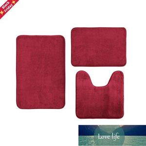 3Pcs Tappetino da bagno antiscivolo Coral Velvet Memory Cotton Bagno Assorbente Tappeto antiscivolo 3 pezzi / set Cuscino WC # LR4 Mats Prezzo di fabbrica design esperto Qualità Ultimo