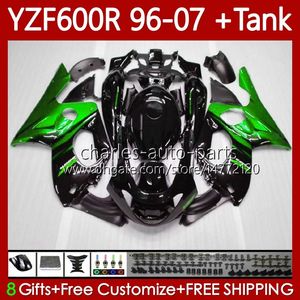 Bodys Kit For YAMAHA Thundercat YZF600R YZF-600R YZF600 R CC 600R green flames 96 97 98 99 00 01 Bodywork 86No.186 YZF600-R 02 03 04 05 06 07 600CC 1996-2007 OEM Fairing