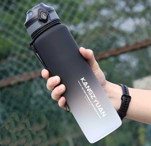 زجاجات المياه الرياضية المحمولة تريتان رياضة زجاجة المضادة للسقوط 1000 ملليلتر سعة كبيرة اللياقة البدنية غلاية البلاستيك شرب زجاجة BPA مجانا 211013