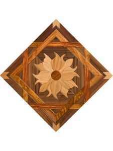 American Walnut Art Parquet Wood Flooring Medallion Inlay Border Marquetry Carpet Wall Cladding Rugs Woodworking Solid Flooring