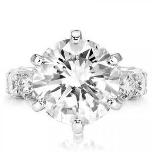 Novo Produto Marca Alianças de Casamento Jóias Sterling Sier Grande Corte Redondo Branco Topázio Cz Diamante Festa Gemstones Eternity Women