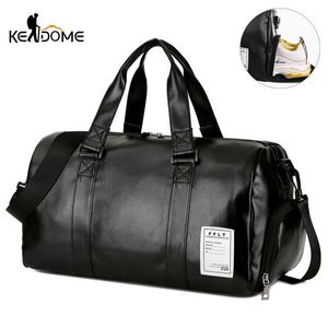 Outdoor Bags Gym Bag Leather Sports Big MenTraining Tas For Shoes Lady Fitness Yoga Travel Luggage Shoulder Black Sac De Sport XA512WD1