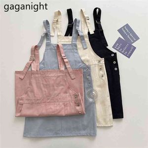 Gonna di jeans retrò da donna Summer Preppy Style Suspender s Gilet tuta coreana senza maniche Bretelle 210601