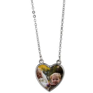 Fashion Thermal Transter Sublimation Blank Necklaces DIY Heart Pendants Designer Jewelry Silver Plated Christmas For Men Women Love Necklace Choker Gift