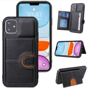 Cartão multifuncional Case PU Couro Magnético Flip Phone Cases para iphone 13 13PRO MAX 12 11 XS XR Samsung Galaxy Note20 Ultra S20 Plus Note10 S10