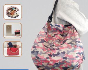 3 pcs nova chegada nylon camuflagem imprime viajar Dobrável Protable À Prova D 'Água Sacos de Compras Misture Cor