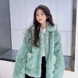 Plüschjacke Frauen Winter kurz 2020 neue koreanische Version von losen Lammwolle Kunstpelz Leopardenmuster Pelzmantel Frauen Winter Y0829