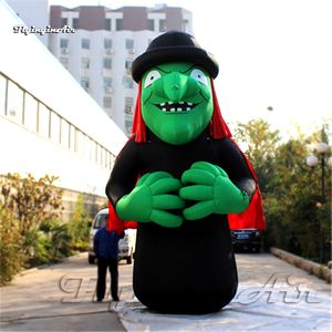 Outdoor Halloween Decorative Inflatable Witch 5m Height Cartoon Figure Model Green Blow Up Zombie Balloon For Festival Show