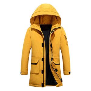 Kuyomens Mäns Vit Duck Down Jacket Hooded Tjock Puffer Jacka Coat Male Casual Högkvalitativ Overcoat Termisk Vinter Parka Män G1115