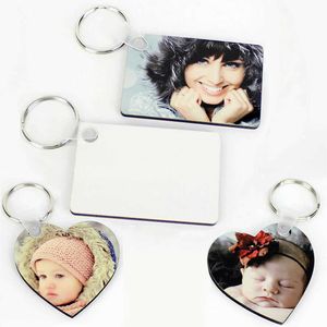 Thermal transfer photo mdf keychain pendant favor exquisite wooden key chain printing photos coating wood painting blank heat transfers diy