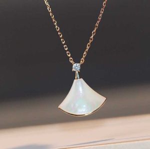 Lyxig kvalitet har stämpel klart hängande halsband med vitt skal och diamant för kvinnor bröllop smycken present gratis frakt ps3839