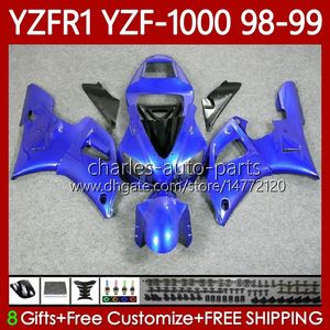 Yamaha YZF-1000 YZF-R1 YZF 1000 CC için OEM Vücut Kiti Tüm Mavi R 1 1998 1999 2000 2001 Karoser 82NO.121 YZF R1 1000CC 98-01 YZF1000 YZFR1 98 99 00 01 Motosiklet Peri