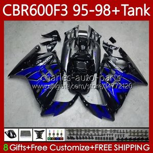 Carrozzeria + serbatoio per HONDA CBR 600 F3 CC 95-98 Corpo 64No.126 CBR 600FS 600F3 CBR600 FS CBR600F3 95 96 97 98 CBR600-F3 600CC CBR600FS 1995 1996 1997 1998 Carenatura blu lucido