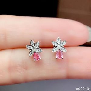 Stud KJJEAXCMY Gioielleria raffinata 925 Argento Naturale Zaffiro rosa Ragazza Orecchini di lusso Vendita di supporto per l'orecchio Test di stile cinese