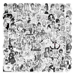 Carta da regalo 100 pz Nero Bianco Sexy Waifu Ragazza Adesivi Per Notebook Adesivo di Cancelleria Estetica Rifornimenti del Mestiere Materiale di Scrapbooking