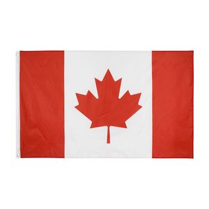 Kanada Flaggor Polyester Square Garden Supplies Canadian National Day Maple Leaf Flag CA Banner