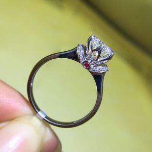 925 sterling silver 1ct 2ct 3ct rund cut crown diamant lila smycken moissanit ring bröllopsfest årsdag ring