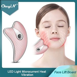 CkeyiN Guasha Scraping Massager LED Light Microcurrent Skin Rejuvenation Body Massage Machine Face Lifting Slimming 45 220216
