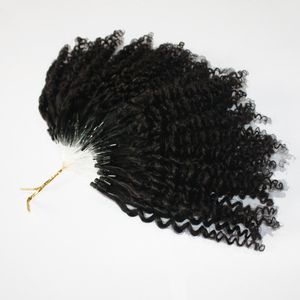 CE certificated Micro Ring Hair Extensions 400s/lot Kinky Curly Loop RED 99J Yellow Natural Color