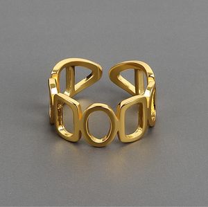 Anello in argento dorato geometrico di nuovo arrivo per i regali dei gioielli degli anelli del progettista delle donne