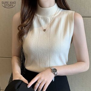 Bahar Rahat Kadın Giyim Blusas Mujer De Moda Kore Kolsuz Giyim Kadın Üstleri Örgü Bayanlar Pembe Bluzlar 210527