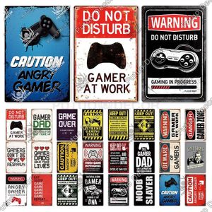 Funny Game At Work Metal Iron Painting Tin Signs Vintage Caution warning Game Signs Retro Child Gift Walls Decor for Home Room Wall Decoration Plaques Size 30X20cm