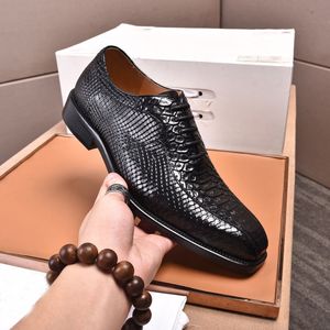 Luxury Brand Mens Oxfords Shoes Business Party Wedding Dress Square Heel Real Leather Office Walk New Rubber wear resistant and non slip outsole Size 38-45