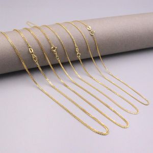 Kedjor Pure 18K Yellow Gold Necklace Woman Man Luck Hollow Wheat Chain Link 1.1-1.5mmw Stamp AU750