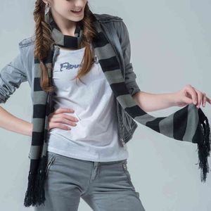 Sjaal Dames Skinny Stripe Patroon Gebreide Mode Acryl Lange Wraps Stijlvolle Sjaals Winter Accessoires Meisje Luxe Foulard