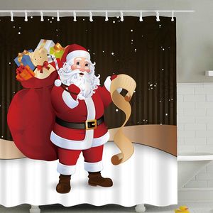 Duschgardiner av hög kvalitet äventyr badrumsprodukter till jul och jultomten dekoration med krokar