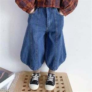 Jeans Girls Bloomers Wide-leg Pants 2-9 Years Old Kids Fashion Korean Casual Trousers Spring And Autumn Children Clothes 2-9Year
