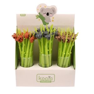 Penne gel Cute Soft Rubber Koala Pen Kawaii 0.5mm Inchiostro nero Neutro Forniture per ufficio Ago Cancelleria giapponese Regali per bambini