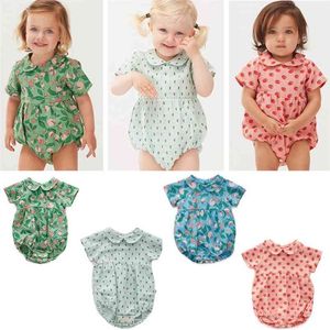 Oeuf Lato Baby Girl Brand Romper Uroczy Niemowlę Świeży Styl Pajaciki Amerykańskie Maluch Bubble Bubble Bumpsuit 210619