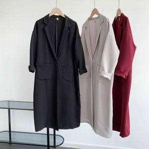 Leisure Long Windbreaker Women's Coats Spring Autumn Sleeve Loose Korean Trench Jacket Plus Size 210607