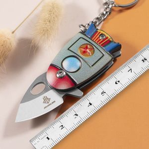 Mini Portable Folding Knife Key Chain Knife EDC Mini Light Self-defense Knife Outdoor Safety EDC Portable Defense Tools HW103