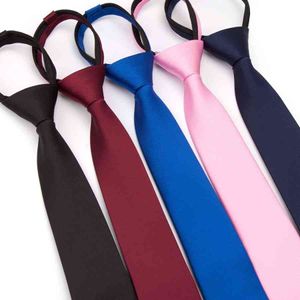 Men Necktie Zipper Lazy Tie Fashion Solid 6cm Ties Business for Man Handkerchief Bowtie Mens Wedding Shirt Accessories