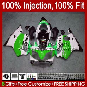 OEM Vücut Honda CBR600FS CBR600F4I F4 I 600CC 01-03 Yeşil Repsol Kaporta 46No.196 CBR 600 F4I 600F4i FS CC 01 02 03 CBR600 F4I 2001 2002 2003 Enjeksiyon Kalıp Peri