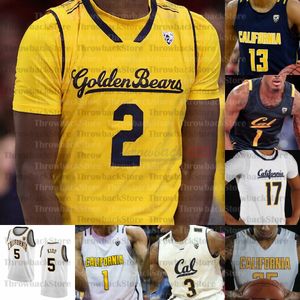 Custom California Golden Bears Basketball jerseys Brown Jason Kidd Bradley Austin South Anticevich Abdur-Rahim Johnson Anderson Crabbe