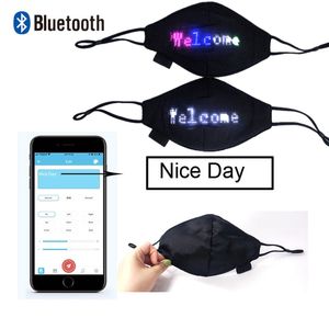 Display a LED programmabile Bluetooth Light Up Facemask Luminoso per uomini Donne Rave Mask Music Party Christmas Halloween Masks Sign Module