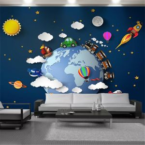 3d Modern Wallpaper Beautiful Earth Cartoon Train Children's Room Interior Decoration Home Decor Painting Mural Wallpapers Wall Papers