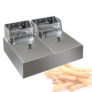 Elektrische Theken-Thermostat-Fritteuse Edelstahl-Fritteuse Kommerzielle Ölfritteuse für Chips, gebratenes Hähnchen