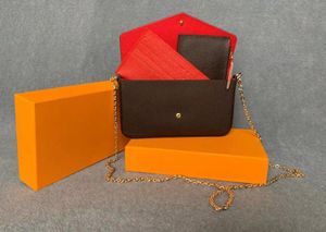 Pochette Felicie Crossbody сумки цепные сумки из трех частей кошелек карт сумка сумка на плечо ужин мешок сумка писем плещевой сумки M24587