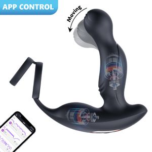 Masaj 10 Frekans Hareketli Vibratör App Kontrol Prostat Masajı Gecikmeli Boşalma Penis Yüzük Cock Halka Seks Makinesi Erotik Yetişkin Oyuncak