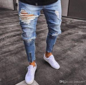 QNPQYX New fashion mens streetwear jeans Retro straight denim print trousers casual cotton men's jeans hip hop panst263I