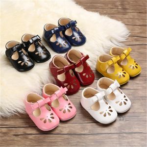 2021Leather Princess Baby Non-Slip Shoes First Walkers Toddler Soft Soled Pre-Walker Leather DHL