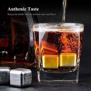 Cubi refrigeranti per bevande riciclabili Nuovi cubetti di ghiaccio con pietre di whisky Set Strumento per bar per feste rock in acciaio inossidabile di grado di raffreddamento del vino