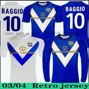 03 04 Retro Brescia Baggio Calcio Maglie da calcio casa lontano Caracciolo Pirlo Futbol Mauri Vintage Football Camiseta Classic Camicia corta manica lunga