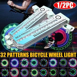 Bisiklet Işıkları 32 LED Desenler Bisiklet Tekerlek Işık Renkli Lastik Lastik Sinyal Aksesuarları Açık Bisiklet Güvenlik Ekipmanları Konuştu