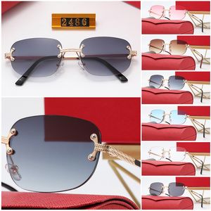 Randlose Fame-Sonnenbrille, modisch, für Männer und Frauen, oval, Business-Casual-Stil, Form, Sonnenbrille, schwarz gerahmte Brille, klassisch, schlicht, Markendesigner-Schutzbrille, trendig, berühmt