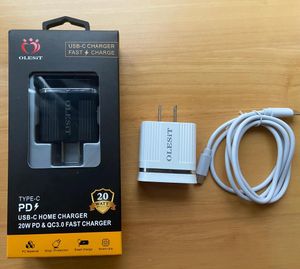 OLESIT PD 20W USB-C Typ C Kabel US Väggbil Laddare 5V QC3.0 Bärbar nätadapter för Samsung Huawei Android Phone Chargers Kits